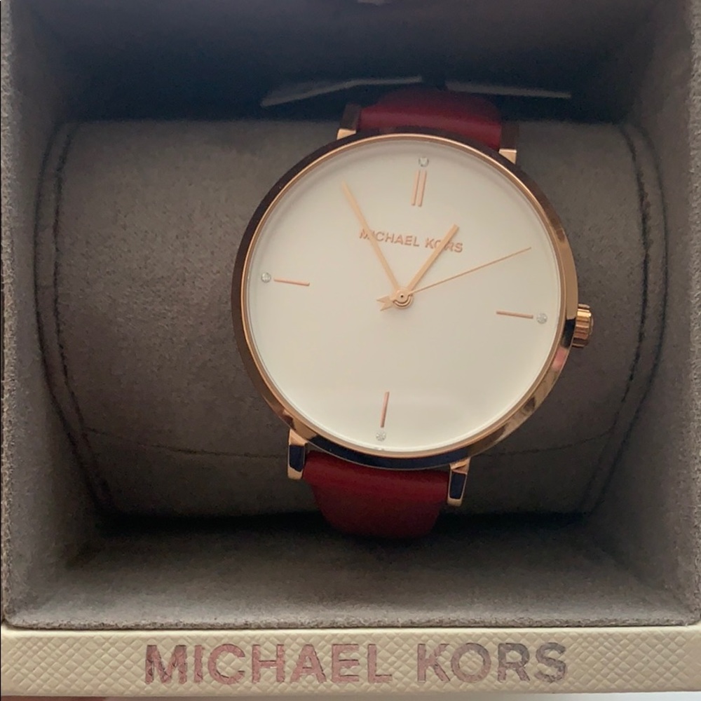 Red Leather Michael Kors Watch